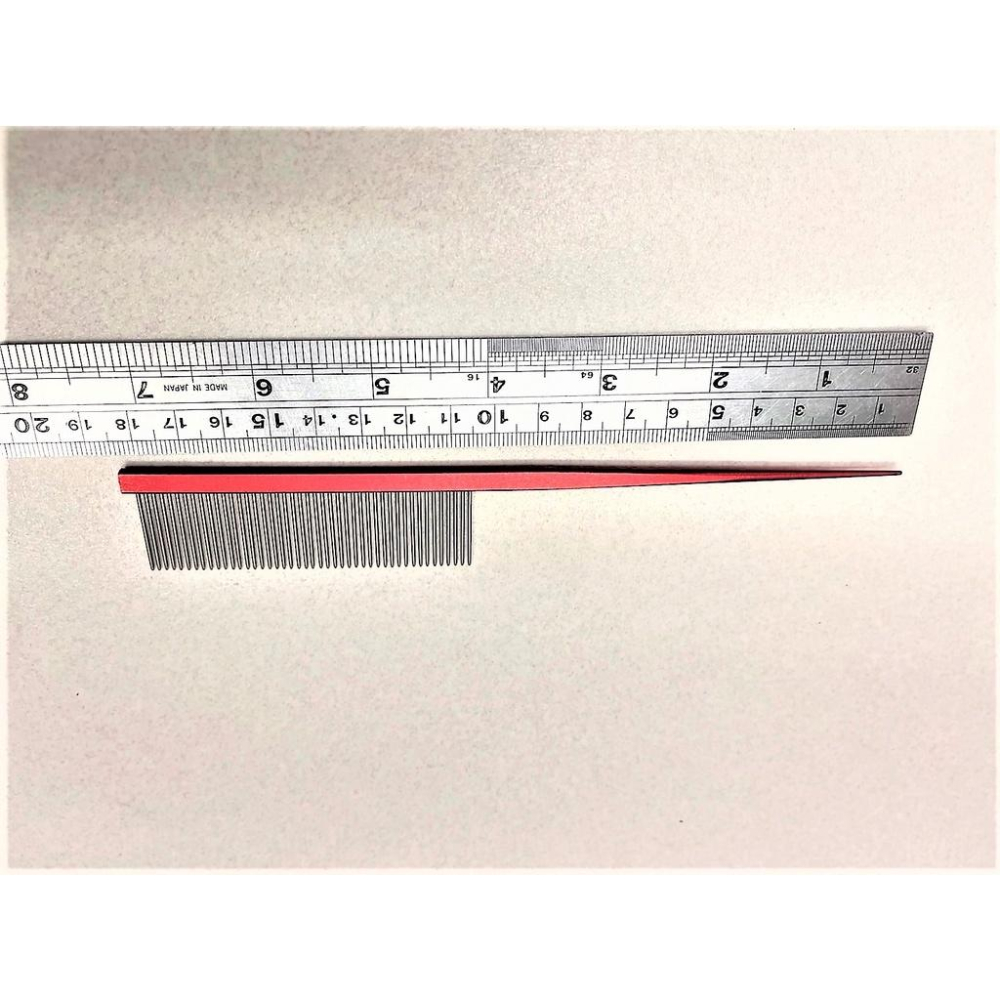 源杏🌺妤珈寵物店🌺《密齒 尖尾梳》美容級 好梳理 好握 犬 貓 分線梳 鋼梳 造型梳 (寵物美容師國家考試用品)-細節圖3