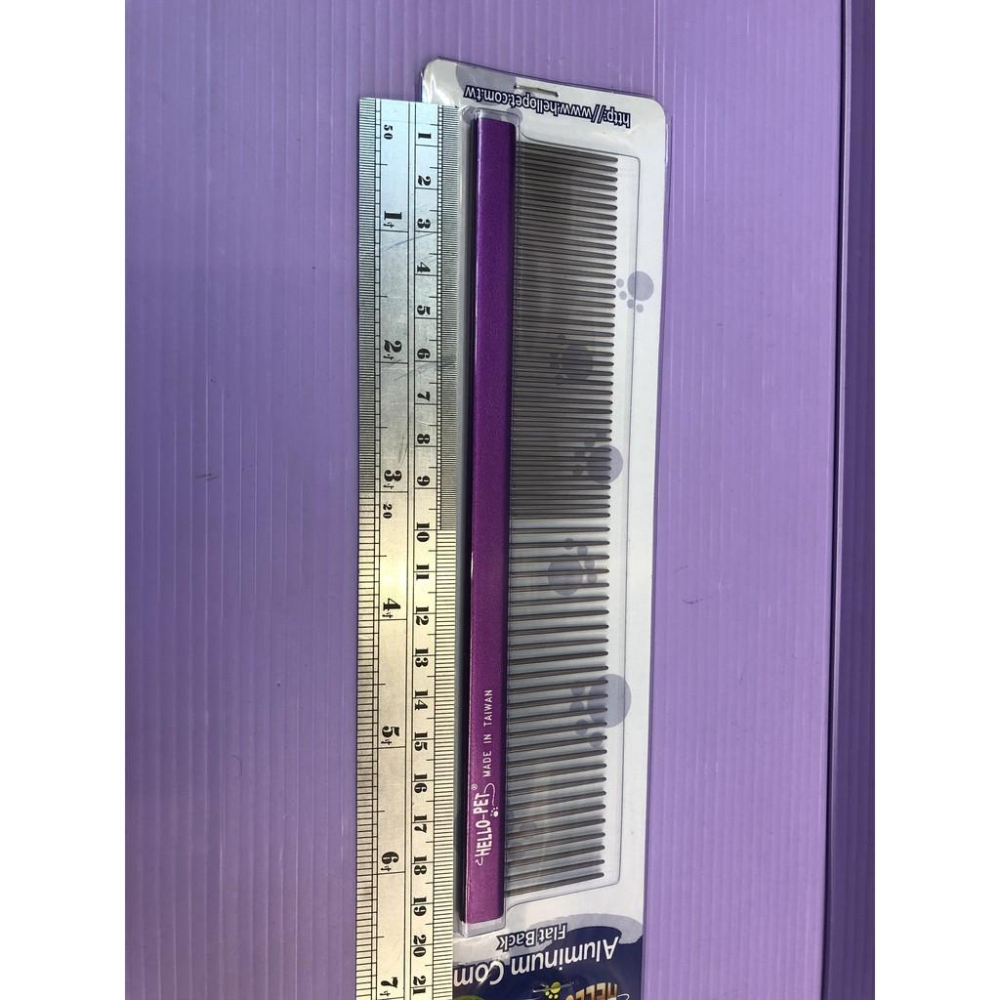 🌺妤珈寵物店🌺HELLO PET 鋁質 疏密直排梳 金屬 握柄 鋁質齒針梳不 台灣製造 (寵物美容師國家考)-細節圖6