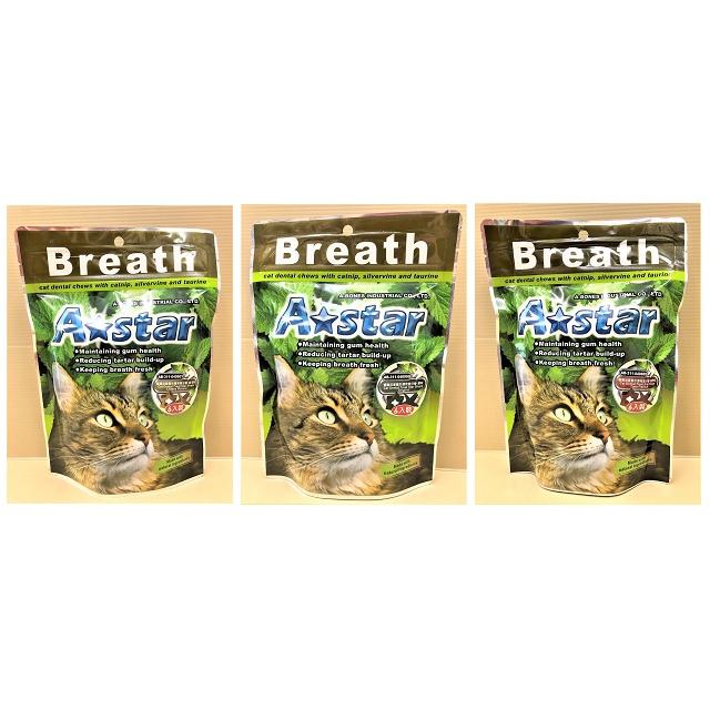 🌺妤珈寵物店🌺 鮪魚口味/原味/起司90g (6入) A Star 貓專用星星形薄荷潔牙骨 貓潔牙骨 貓零食-細節圖3