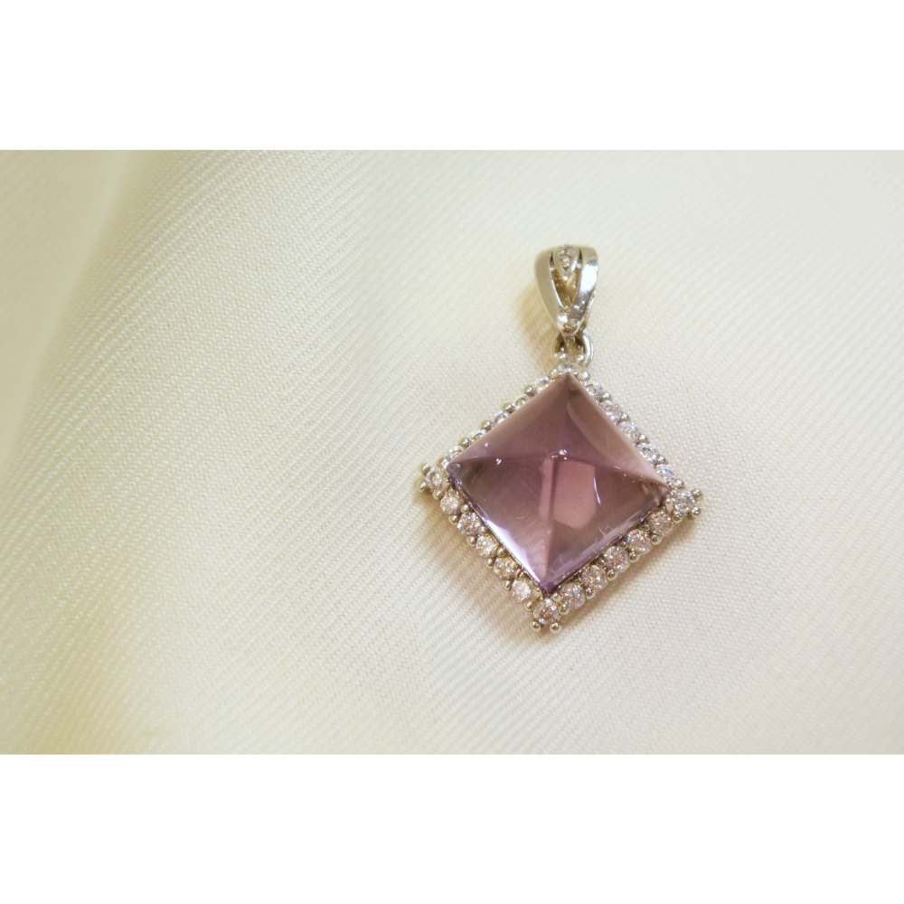 ⛰️靜寂之心，紫水晶鑲方形墜子🏝️-細節圖7