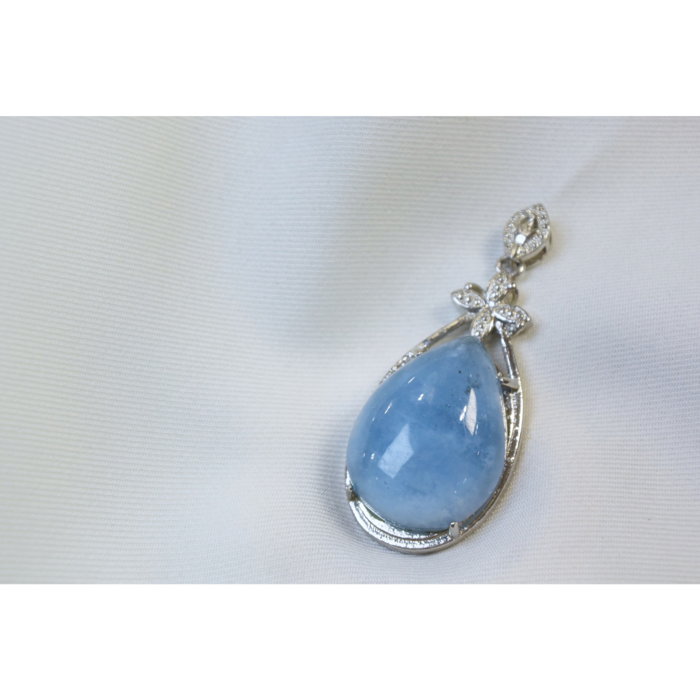 💧澄光之語·海藍寶水滴墜子-細節圖2