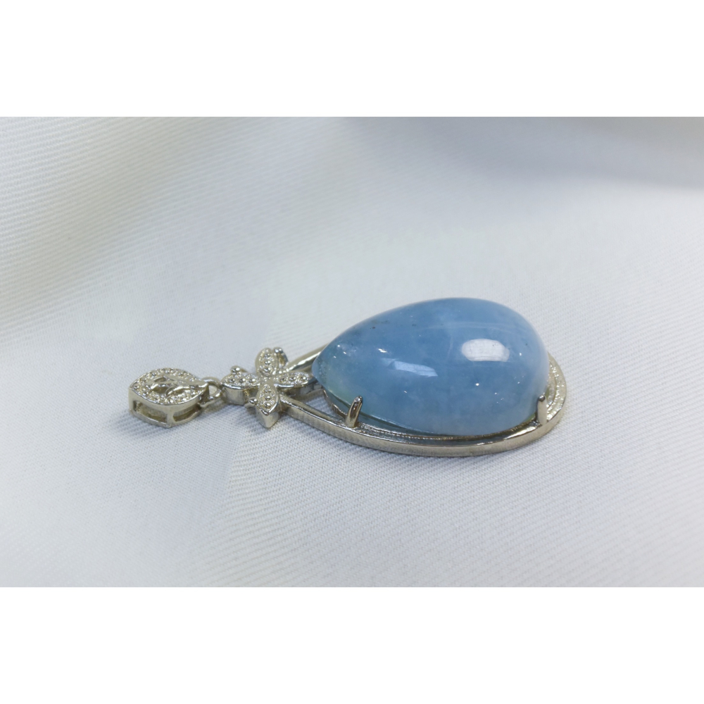 💧澄光之語·海藍寶水滴墜子-細節圖3