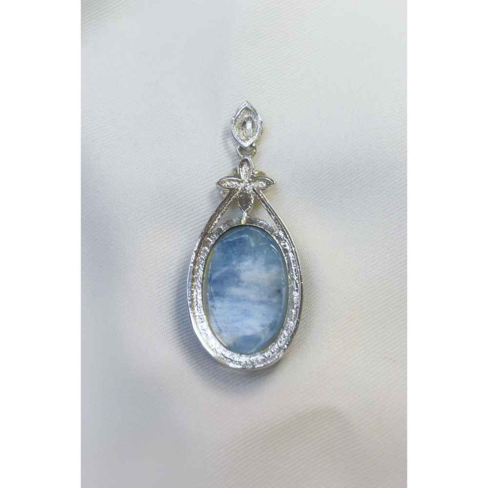 💧澄光之語·海藍寶水滴墜子-細節圖4