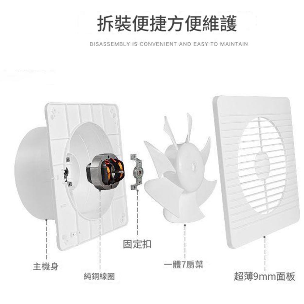 超能玩工 包退0費用●排氣扇110V 4吋 6吋 8吋 通風扇 安靜排氣扇 強勁排氣扇 排氣 通風 台灣現貨-細節圖6