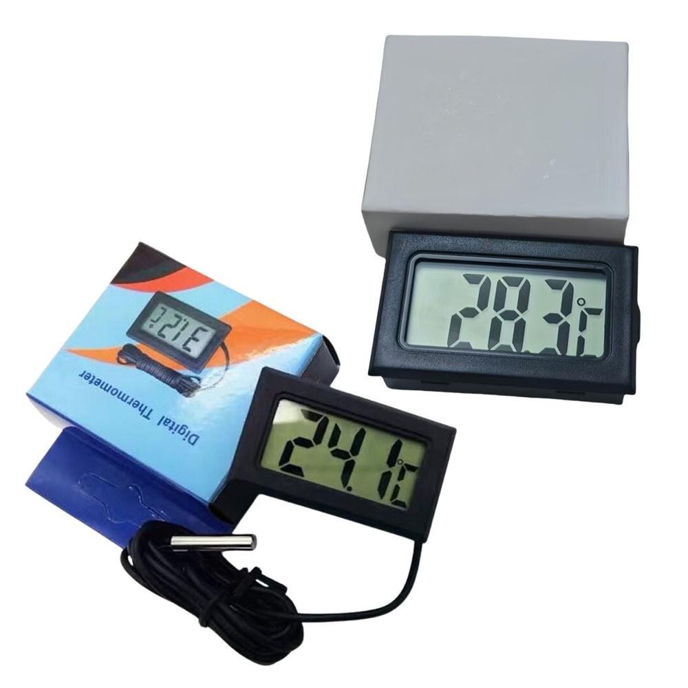 超能玩工 包退0費用●溫度計黑色 高精度室內電子溫度計 電子顯示 溫度 家用溫度計 室內外雙溫度計 迷你 嵌入式 有線-細節圖2