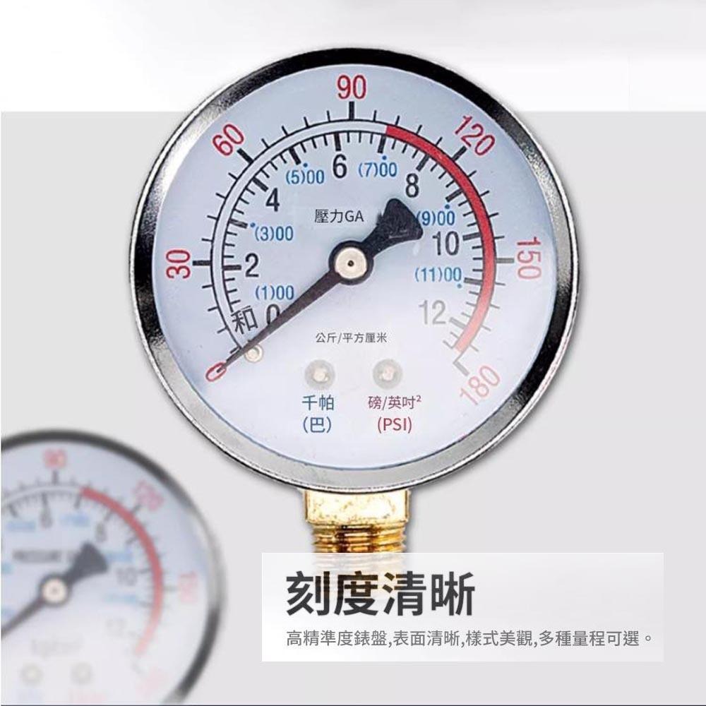 超能玩工 包退0費用●一般壓力錶 10KG 15kg 1分牙口 1/8PT 埋入式壓力錶 壓力錶 2分牙口 立式 氣壓-細節圖3