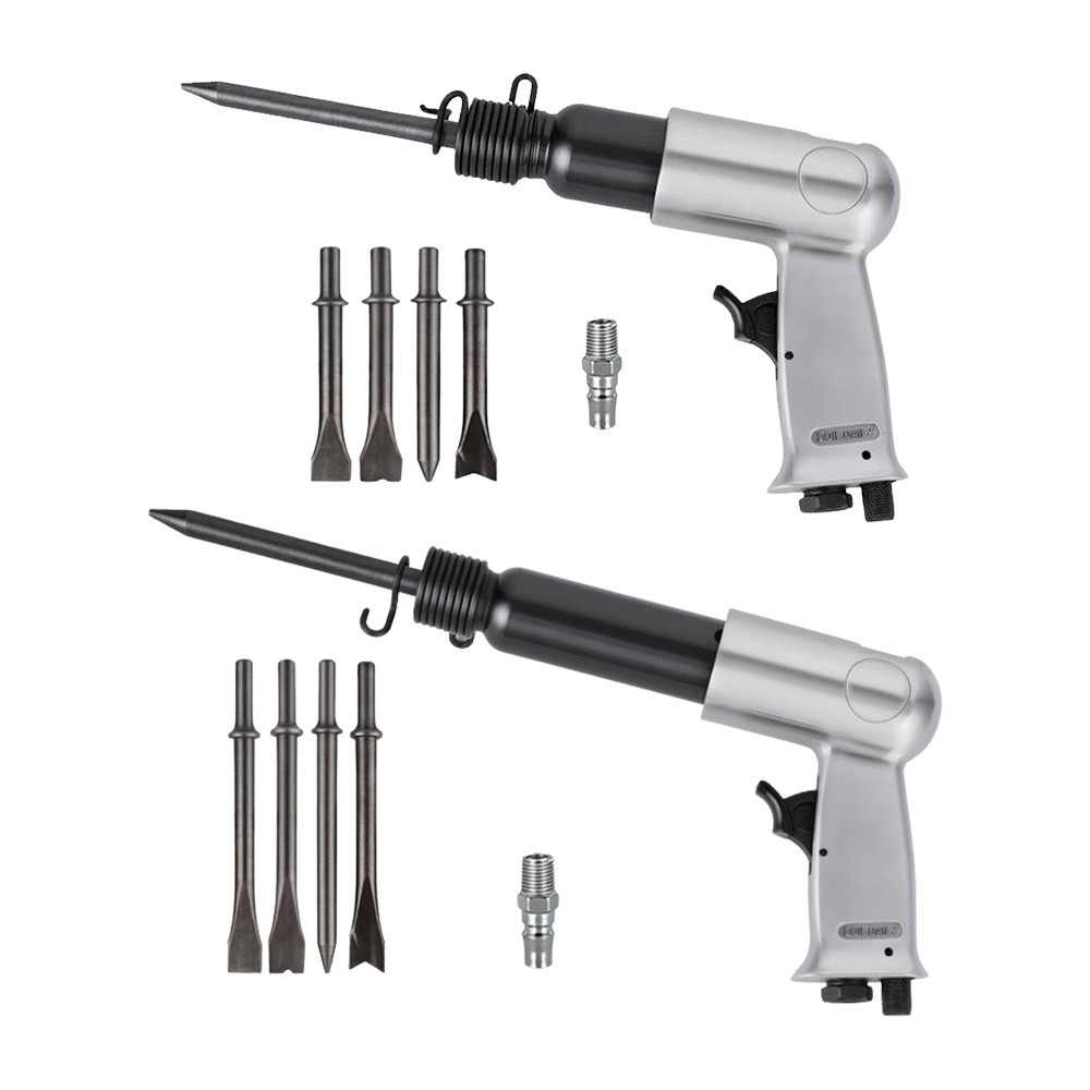 超能玩工 包退0費用●7件組圓頭氣動鎚 氣動鎚 槍型氣動鎚 氣動鑿 破壞鎚 超強力型 氣動鎚組 氣動 鑿刀-細節圖2