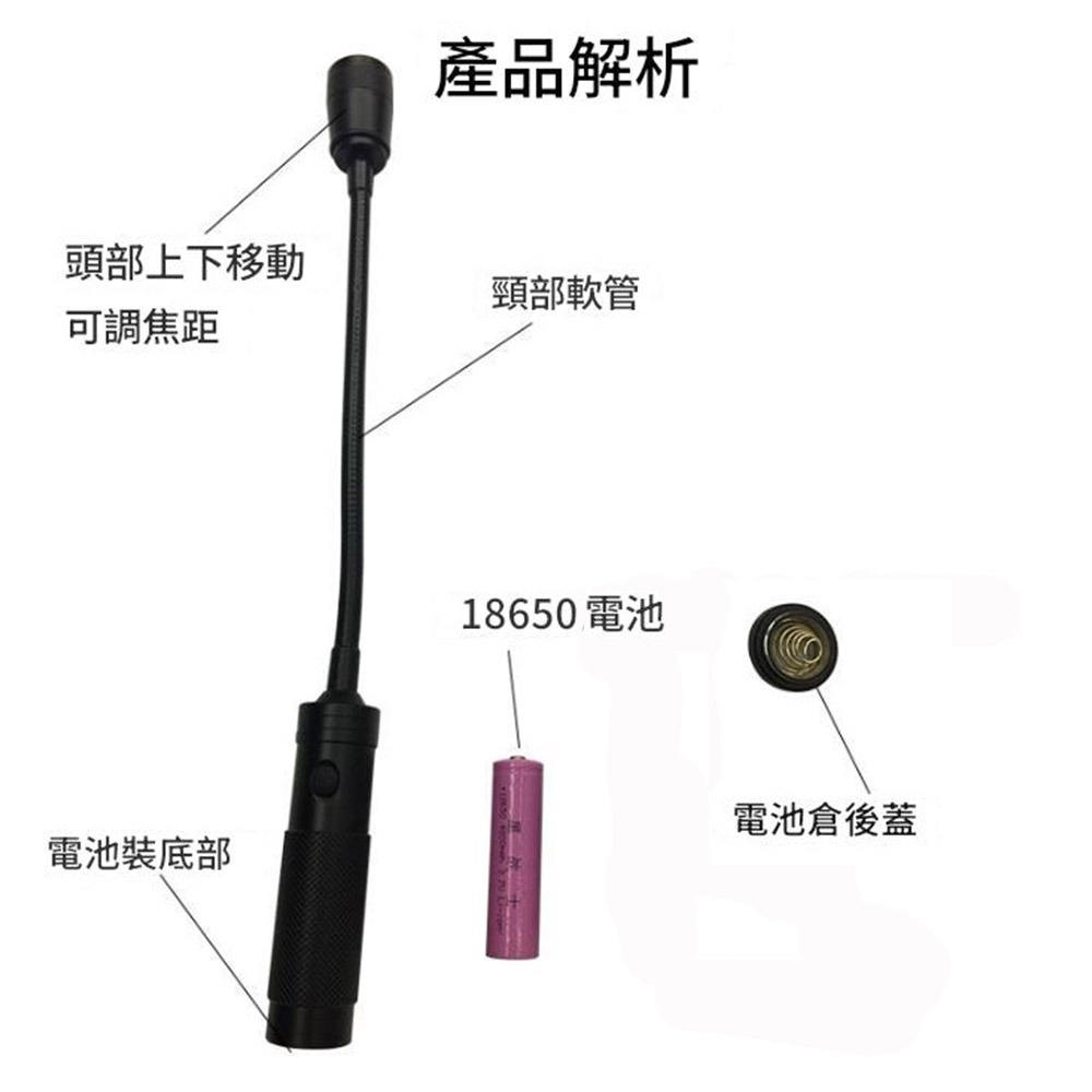 超能玩工 包退0費用●LED蛇管 強力磁鐵工作燈 LED燈 LED工作燈 軟管燈 伸縮變焦 LED手電筒 汽車維修-細節圖3