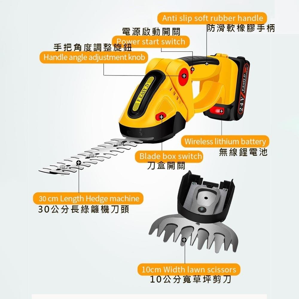 超能玩工 保固1年●綠籬機 無線綠籬機 無刷籬笆機 充電式樹籬剪 剪枝機 籬笆剪 電動籬笆剪 修籬機 樹木修剪機 現貨-細節圖3