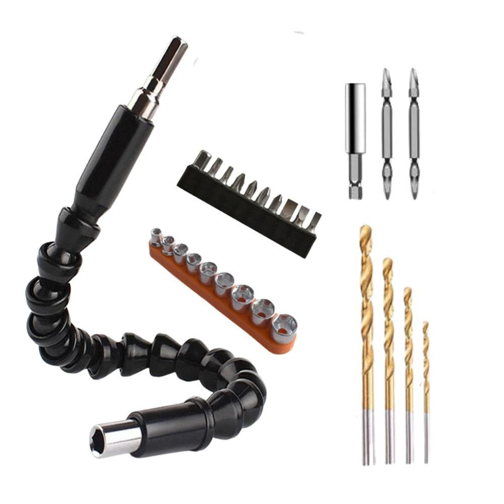 超能玩工 包退0費用●電鑽全能套裝27件組 電鑽 鑽尾 鑽頭 電鑽 電動工具 套筒 螺絲起子 麻花鑽-細節圖3