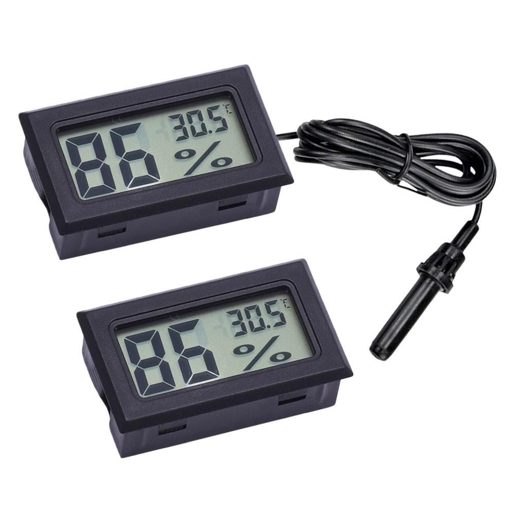 超能玩工 包退0費用●溫濕度計 電子溫濕度計 數字溫濕度計帶探頭 崁入式 溫濕溫度計 濕度 溫度 同時顯示 數位液晶顯示-細節圖2