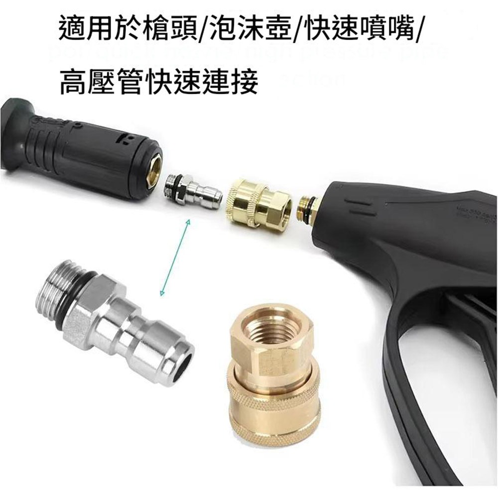 超能玩工 包退0費用●高壓清洗機接頭 14x1.5公母套組 轉接頭 高壓水槍 洗車機噴頭 洗車機接頭 水槍接頭-細節圖4