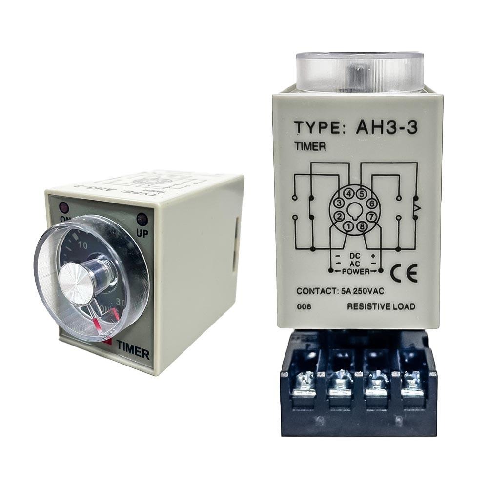 超能玩工 包退0費用●AH3-3 時間繼電器 時控開關220V 通電延遲 可調10-60秒/6-60分 CHCKC-細節圖2