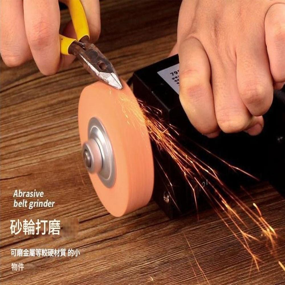 超能玩工 包退0費用●磨刀機 拋光輪+拋光蠟 磨刀神器 小型磨刀機 桌上型砂輪機 砂帶機 迷你電動砂帶機 拋光機 木工-細節圖3