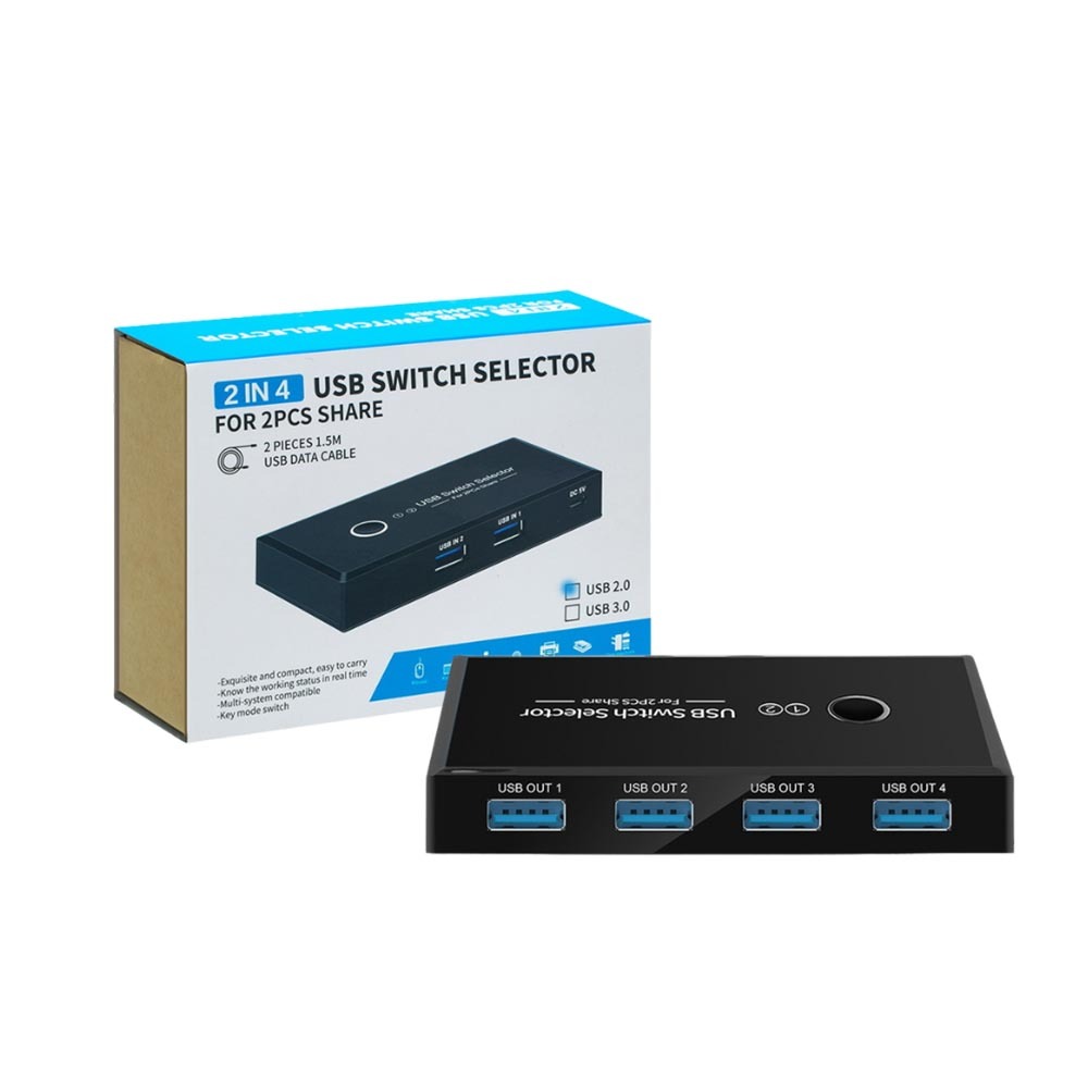 超能玩工 包退0費用●USB 印表機分享器 電腦共享器 二進四出 共享器 多接口分線器 切換器 影印機共享器 打印機-規格圖8