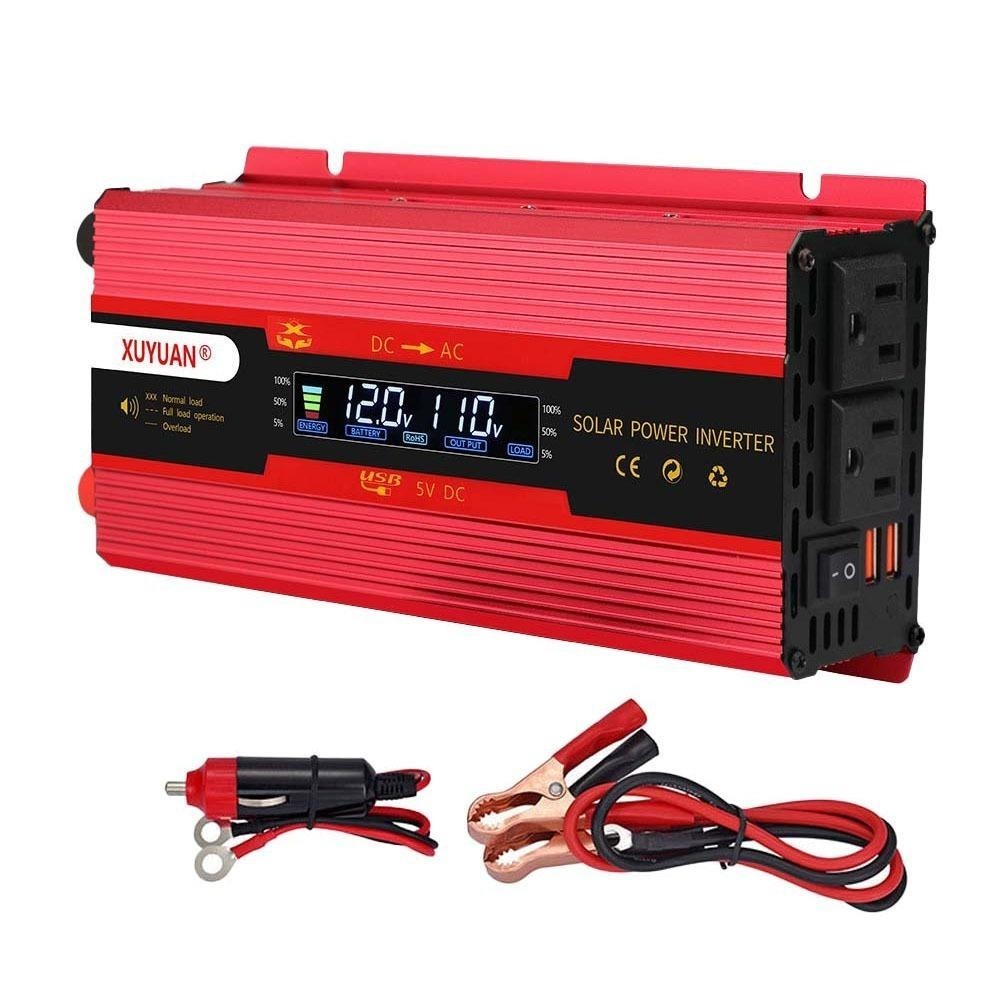 超能玩工 保固1年●12V/24V轉110V 雙插頭車載逆變器 汽車逆變器 車載逆變器 逆變器 逆變器通用款 台灣現貨-細節圖2