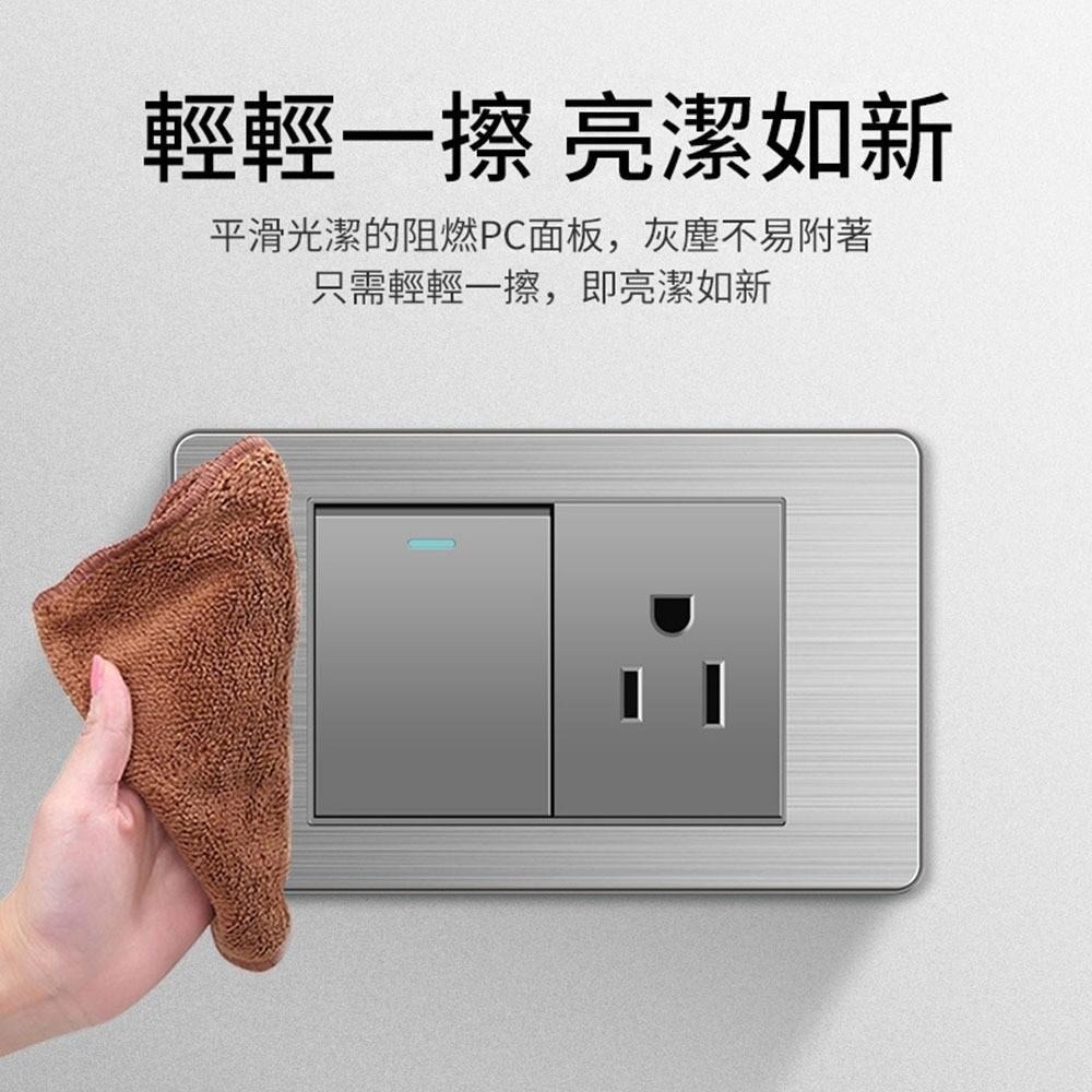 超能玩工 包退0費用●插座開關面板 不鏽鋼拉絲系列面板 單開雙開三開 台灣專用 直插式 電源插座開關 USB TypeC-細節圖8