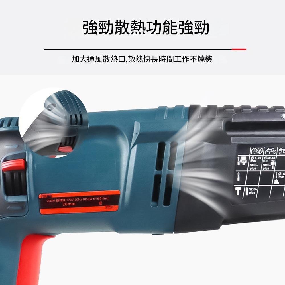 超能玩工 保固1年●28D電鑽工具箱 五隻鑽頭 電錘轉電鑽夾頭 德國正品公司貨 GBH 2-28D 電錘電鑽 三用電錘-細節圖9