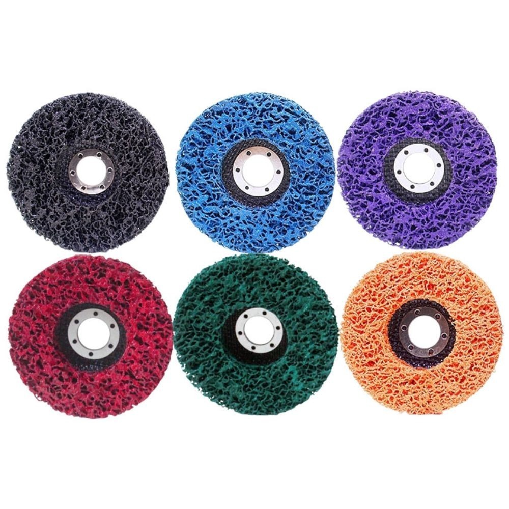 超能玩工 包退0費用●金鋼研磨片 4吋 磨漆 紫輪片藍輪片 黑輪片 拋光除鏽 去除油漆 黑金剛 金屬打磨片 尼龍拋光片-細節圖2