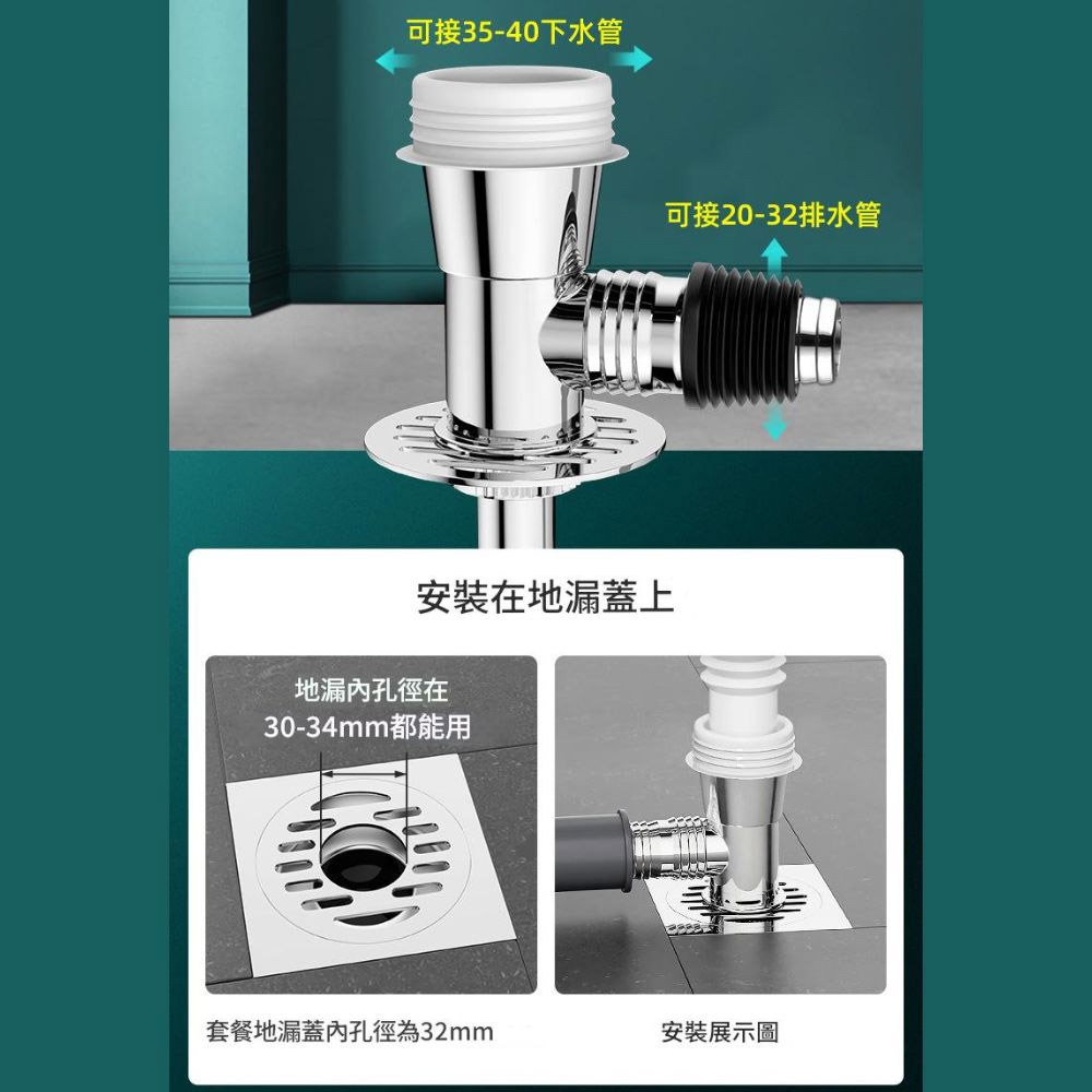 超能玩工 包退0費用●防溢水三通 洗衣機排水管接頭 地漏接頭 PVC管接頭 排水管轉接頭 洗衣機排水 防臭 台灣現貨-細節圖10