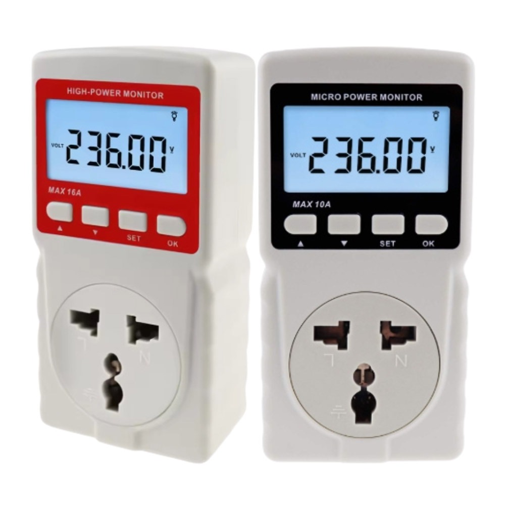 超能玩工 保固一年●全電壓功率錶 110V 220V 接地腳 功率表 電錶 電力監測儀 瓦特計 電壓錶 台灣發貨-細節圖2