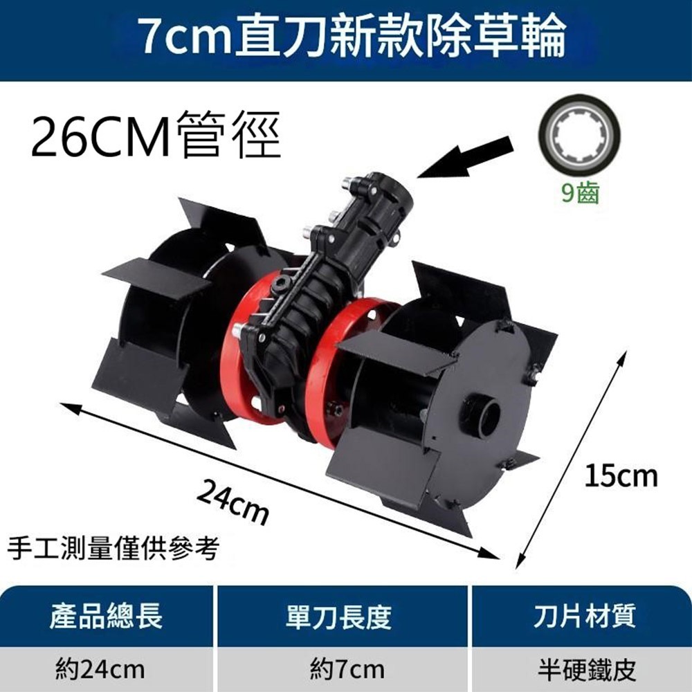 新-7CM除草輪26x9齒