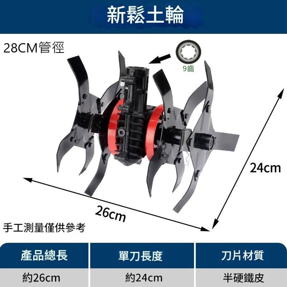 超能玩工 包退0費用●小型鬆土機 除草輪 鬆土輪 深耕輪 開溝輪 割草機 翻土機 開溝器 小牛 台灣現貨-規格圖8