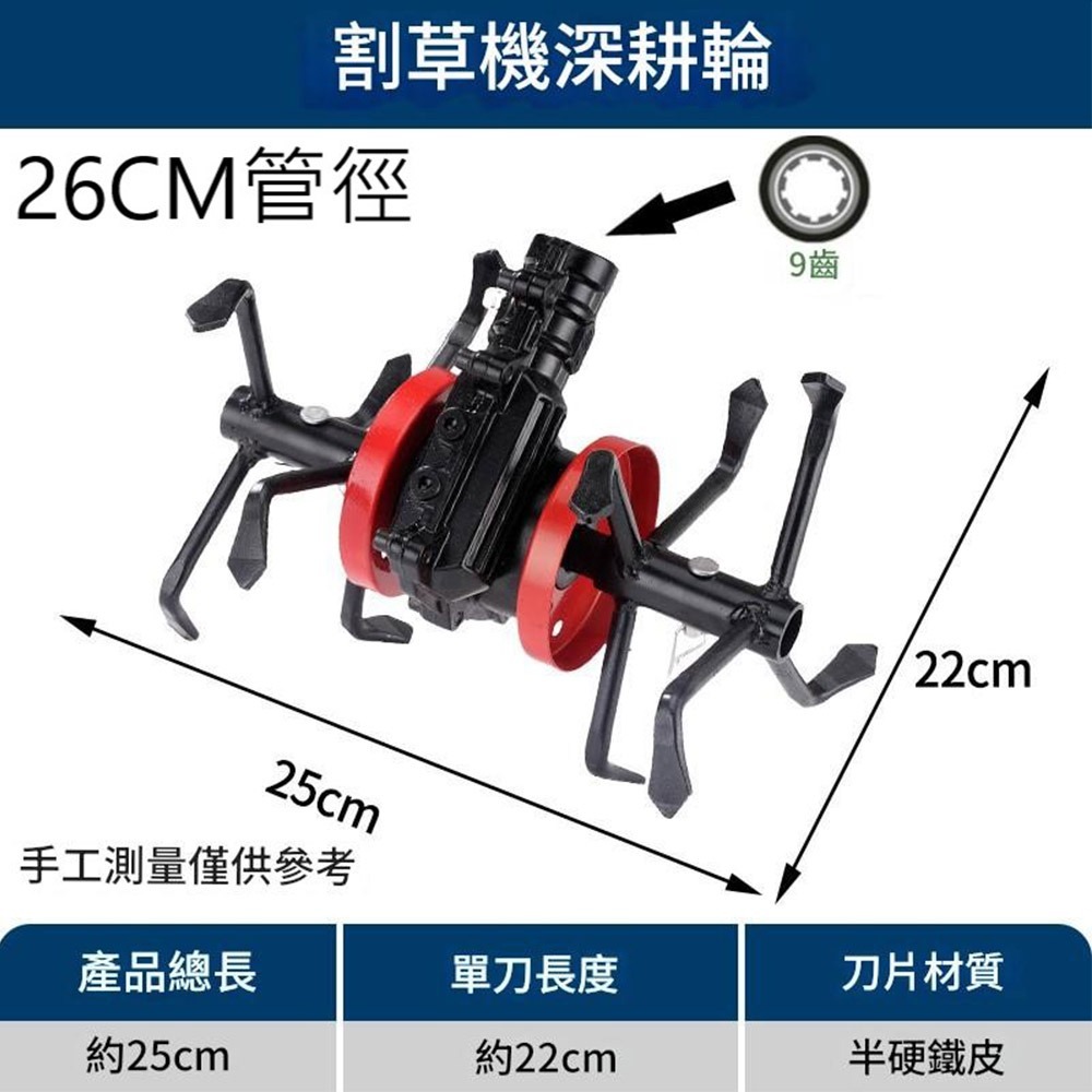 超能玩工 包退0費用●小型鬆土機 除草輪 鬆土輪 深耕輪 開溝輪 割草機 翻土機 開溝器 小牛 台灣現貨-規格圖8