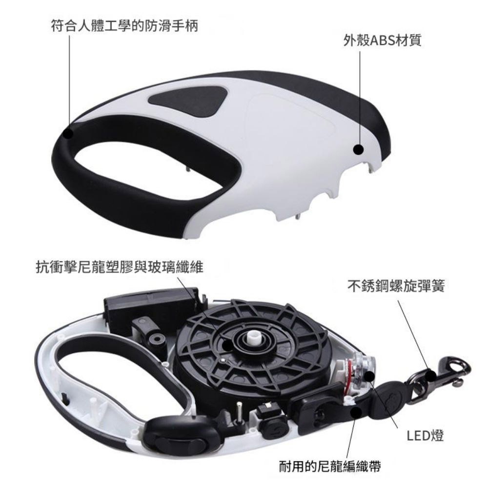 超能玩工 包退0費用●寵物伸縮牽引繩 LED發光伸縮牽引繩 牽繩 狗繩 牽引繩 牽引器 牽繩線 台灣現貨-細節圖4