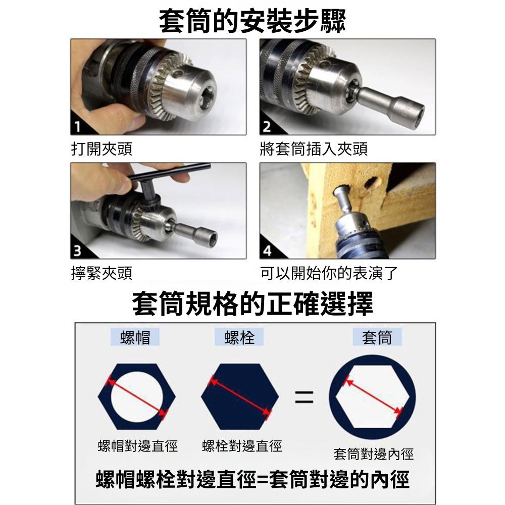 超能玩工 包退0費用●電鑽六角加深套筒頭15件組 加深套筒套裝 電鑽六角風批套筒頭 套筒頭 台灣現貨-細節圖9