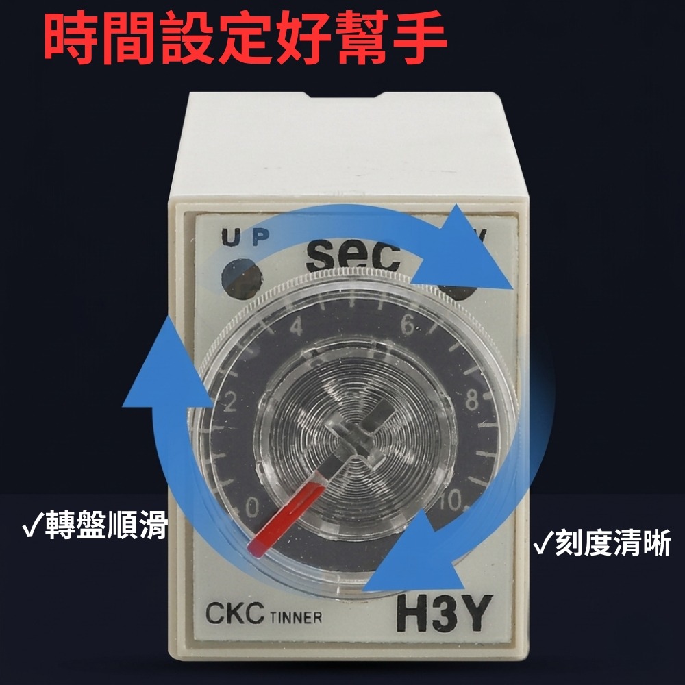 超能玩工 包退0費用●H3Y-2 時間繼電器 定時繼電器 定時器 計時器 8腳二開二閉 含底座 TIMER 延時繼電器-細節圖3