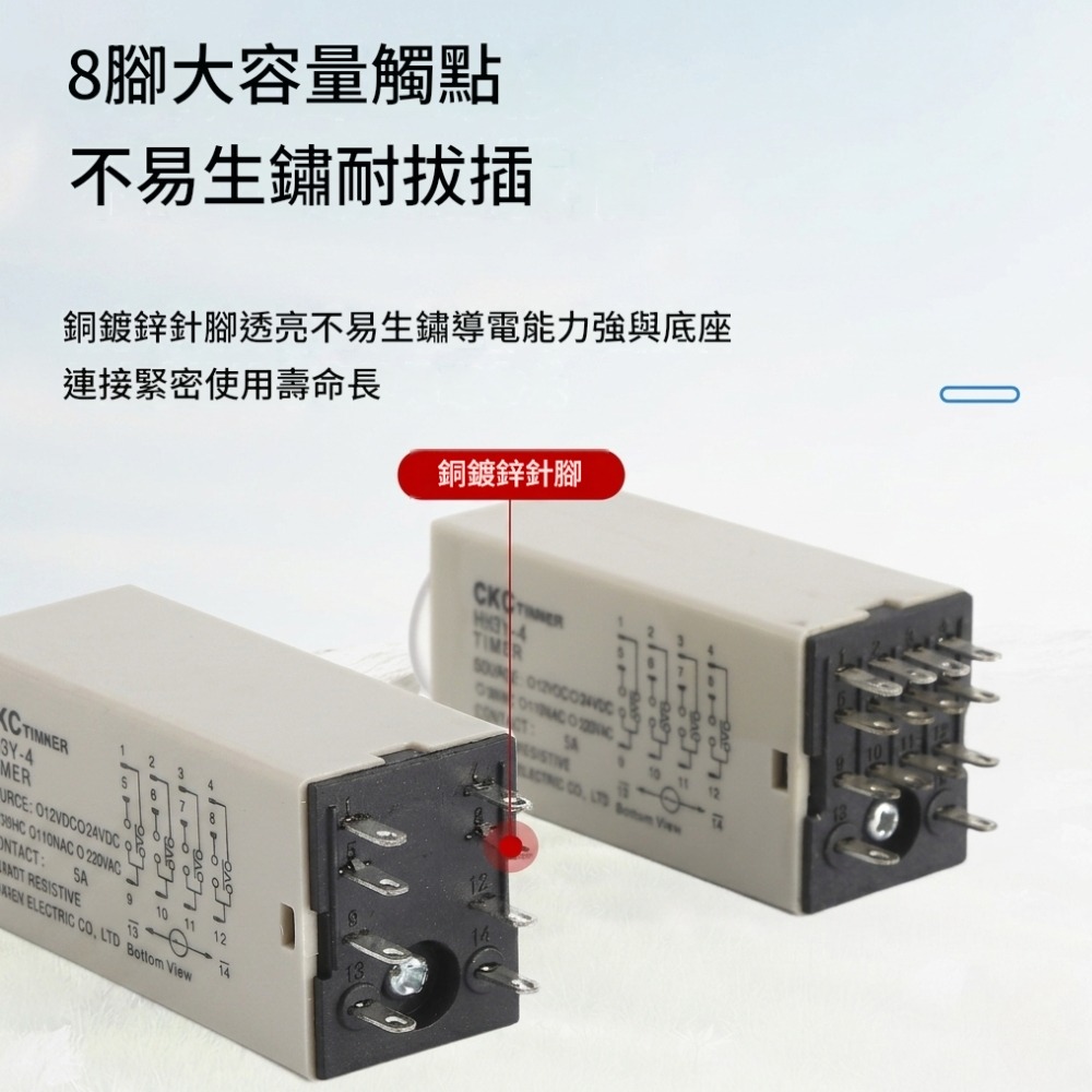 超能玩工 包退0費用●H3Y-2 時間繼電器 定時繼電器 定時器 計時器 8腳二開二閉 含底座 TIMER 延時繼電器-細節圖8