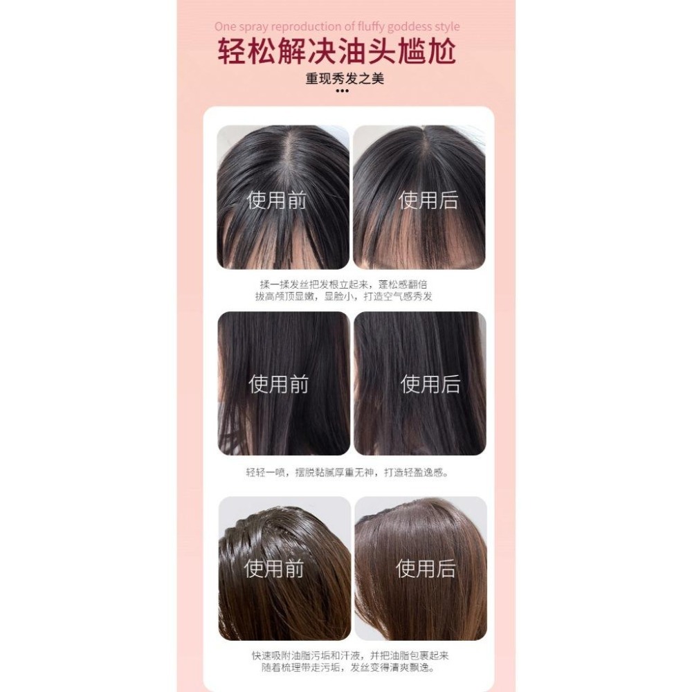 ❤️新北現貨❤️✨油頭救星 免洗蓬松噴霧 洗髮噴霧 乾洗髮噴霧 油頭噴霧 免水洗髮噴霧 免洗頭髮噴霧 乾髮噴霧-細節圖4