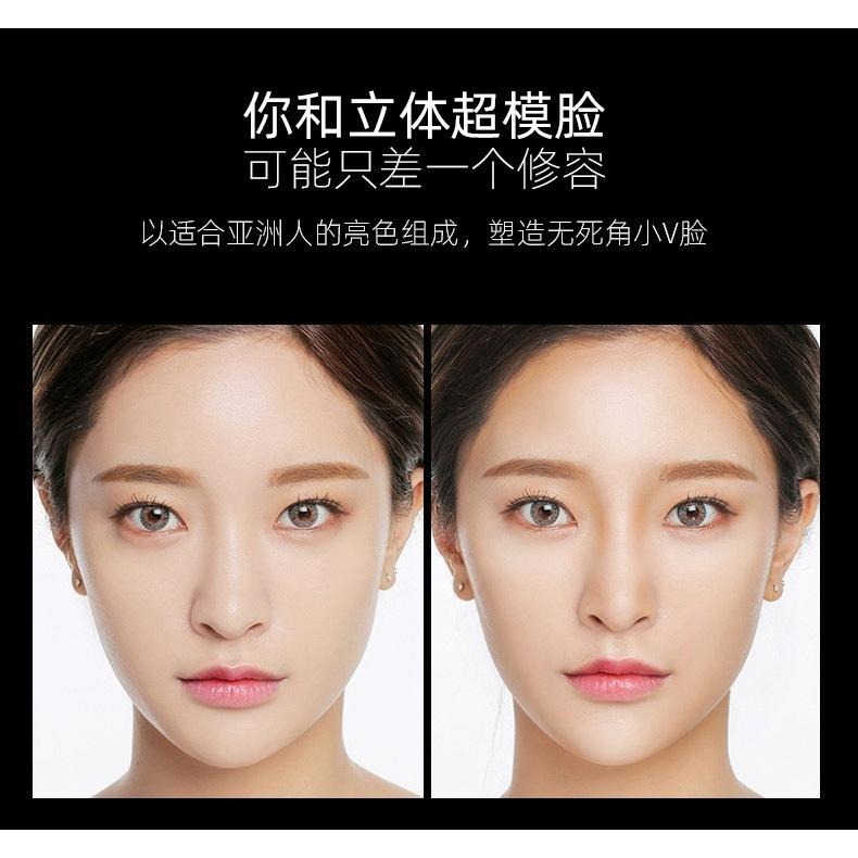 ❤️德妮DERNI❤️台灣現貨❤️茗希芝高光盤 修容盤 三色高光 修容盤鼻影陰影側影珠光啞光修容腮紅高光❤️-細節圖5