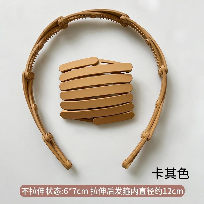 ❤️台灣現貨❤️可伸縮摺疊髮箍 便攜髮箍 口袋髮箍 折疊髮箍 洗臉神器 伸縮折疊隨身髮帶 髮飾 髮圈 簡約髮箍 霧面-細節圖6