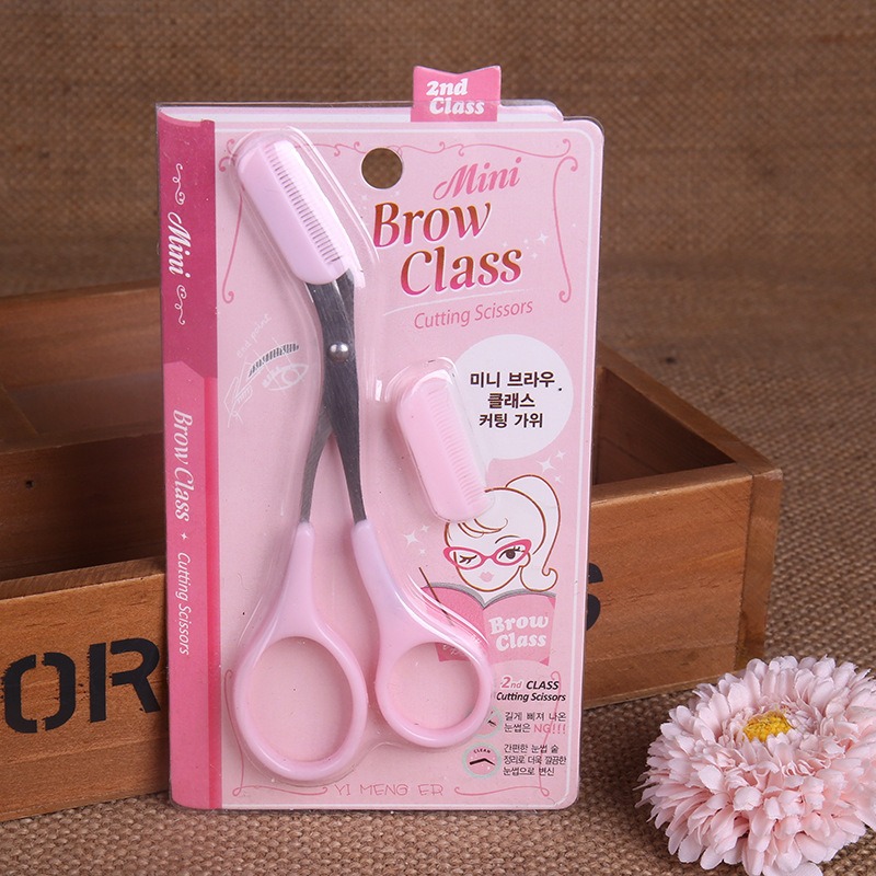 【粉紅修眉剪組】Mini Brow Class眉剪＋可拆眉梳二合一｜圓弧安全設計 初學者專用 附贈眉梳-細節圖4