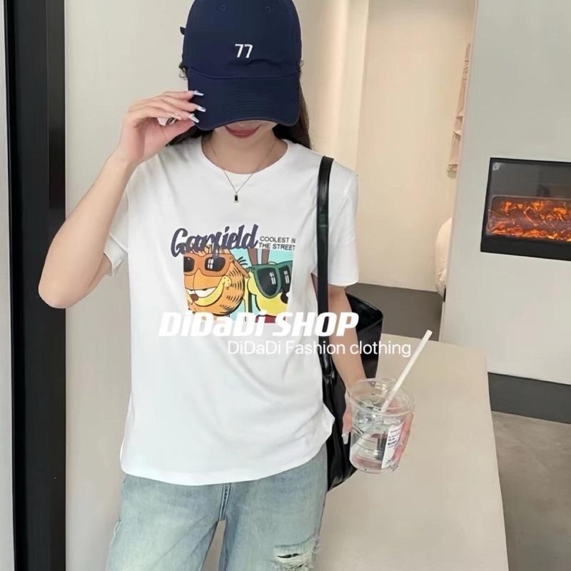 N-1109 𝓢𝓱𝓸𝓹 🏷萌妹加菲貓插畫奧黛爾棉上衣-細節圖4