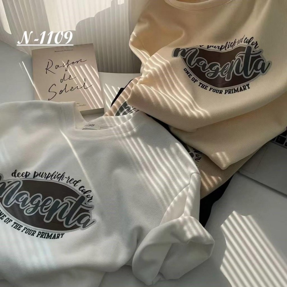 N-1109 𝓢𝓱𝓸𝓹 現貨🏷激推圓領美式造型印花短袖中長款衣-細節圖2