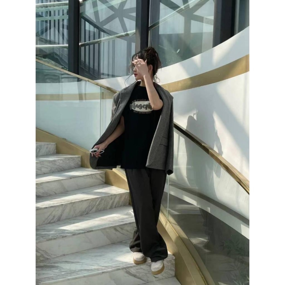 N-1109 𝓢𝓱𝓸𝓹 現貨🏷激推圓領美式造型印花短袖中長款衣-細節圖7