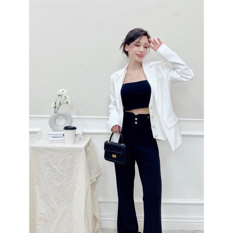 N-1109 𝓢𝓱𝓸𝓹 現貨🏷假兩件H釦口袋西裝外套-細節圖3