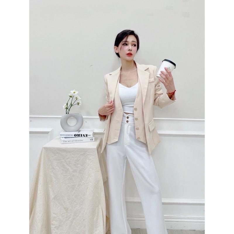 N-1109 𝓢𝓱𝓸𝓹 現貨🏷假兩件H釦口袋西裝外套-細節圖4