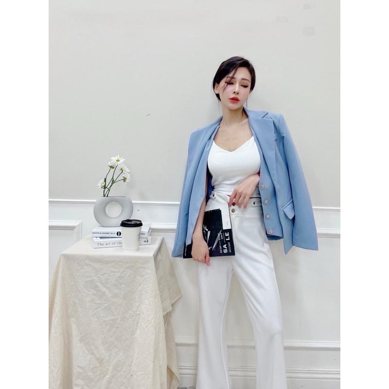 N-1109 𝓢𝓱𝓸𝓹 現貨🏷假兩件H釦口袋西裝外套-細節圖8