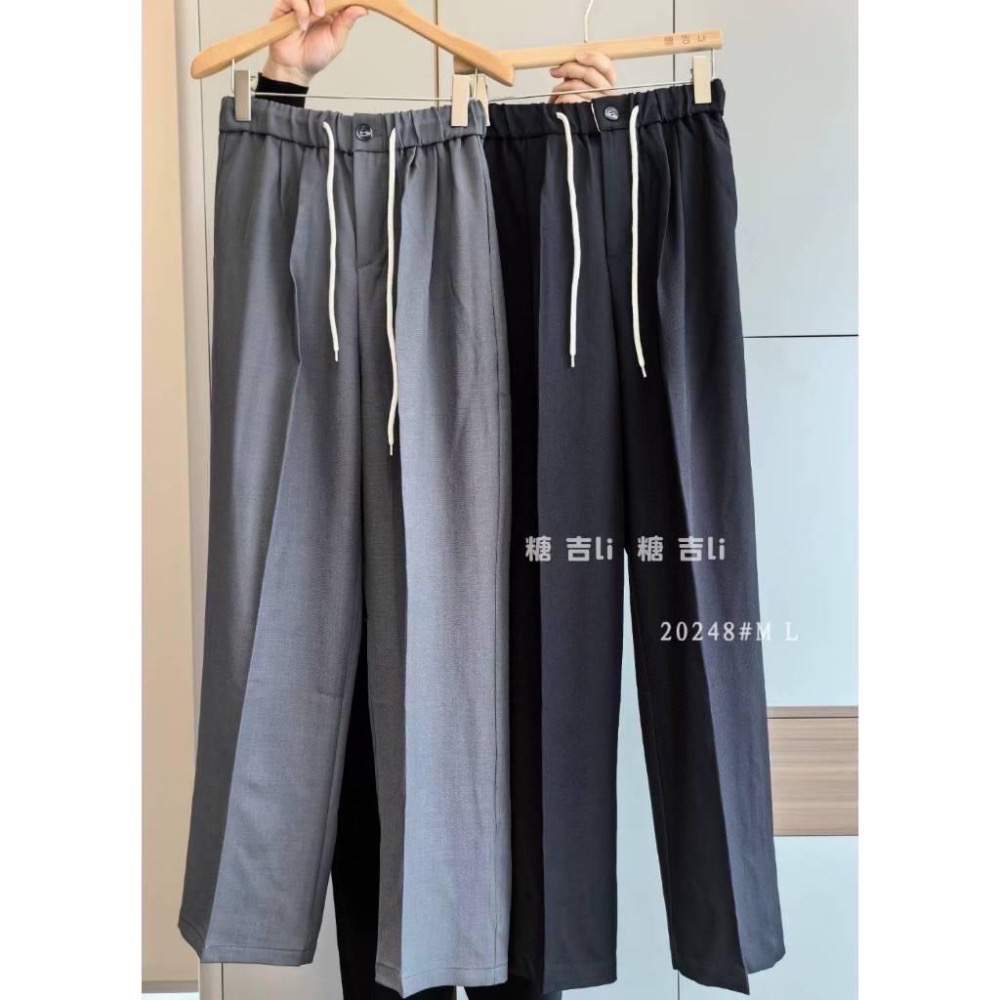 N-1109 𝓢𝓱𝓸𝓹 現貨🏷韓版質感抽繩西裝褲-細節圖5