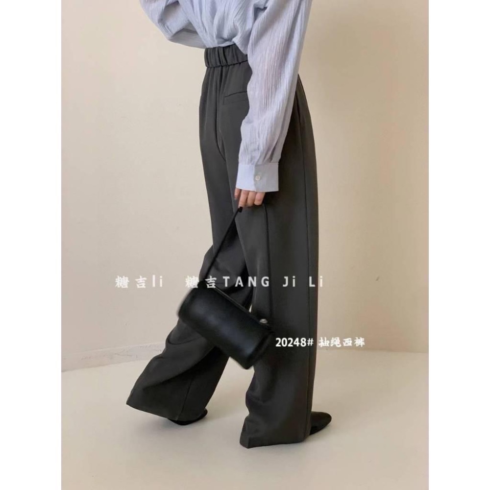N-1109 𝓢𝓱𝓸𝓹 現貨🏷韓版質感抽繩西裝褲-細節圖6