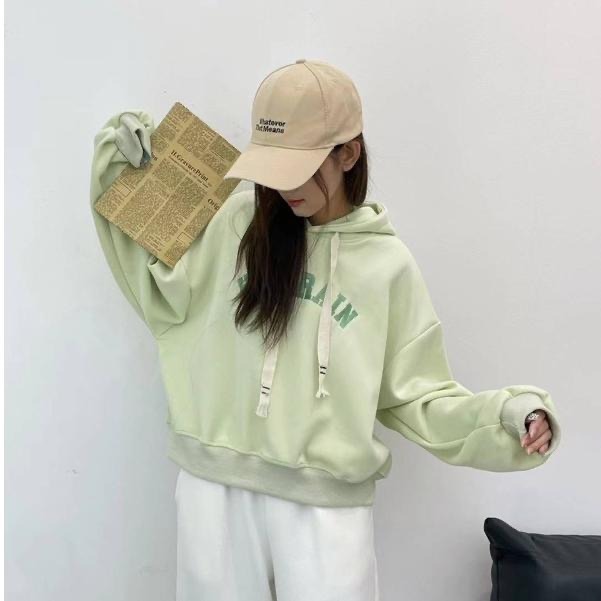 N-1109 𝓢𝓱𝓸𝓹 現貨🏷高磅數舒適棉質連帽字母刺繡上衣-細節圖2