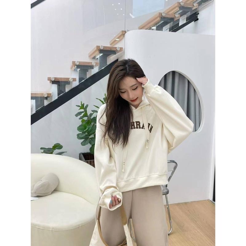 N-1109 𝓢𝓱𝓸𝓹 現貨🏷高磅數舒適棉質連帽字母刺繡上衣-細節圖7