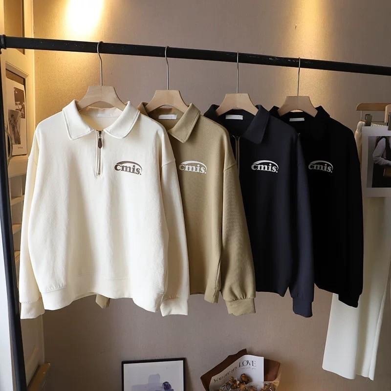 N-1109 𝓢𝓱𝓸𝓹 現貨🏷 Cmis拉鍊印花polo領衛長袖上衣-細節圖7