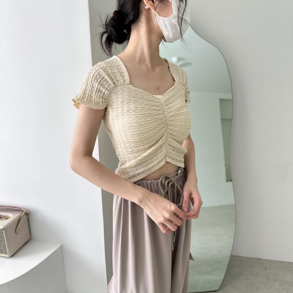 N-1109 𝓢𝓱𝓸𝓹 現貨🏷寬肩針織背心上衣-細節圖2