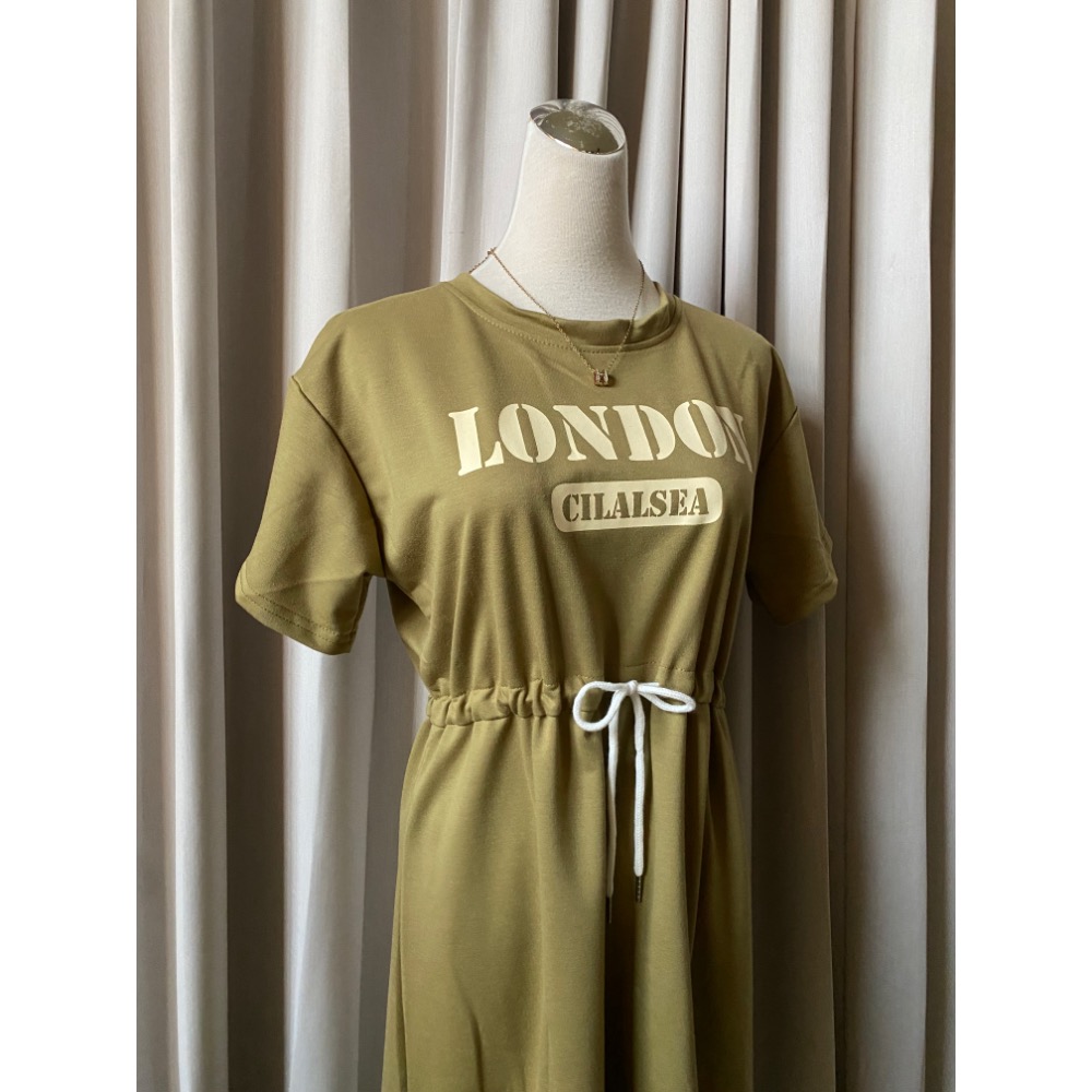 N-1109 shop 現貨🏷️休閒抽繩臉書洋裝-細節圖2