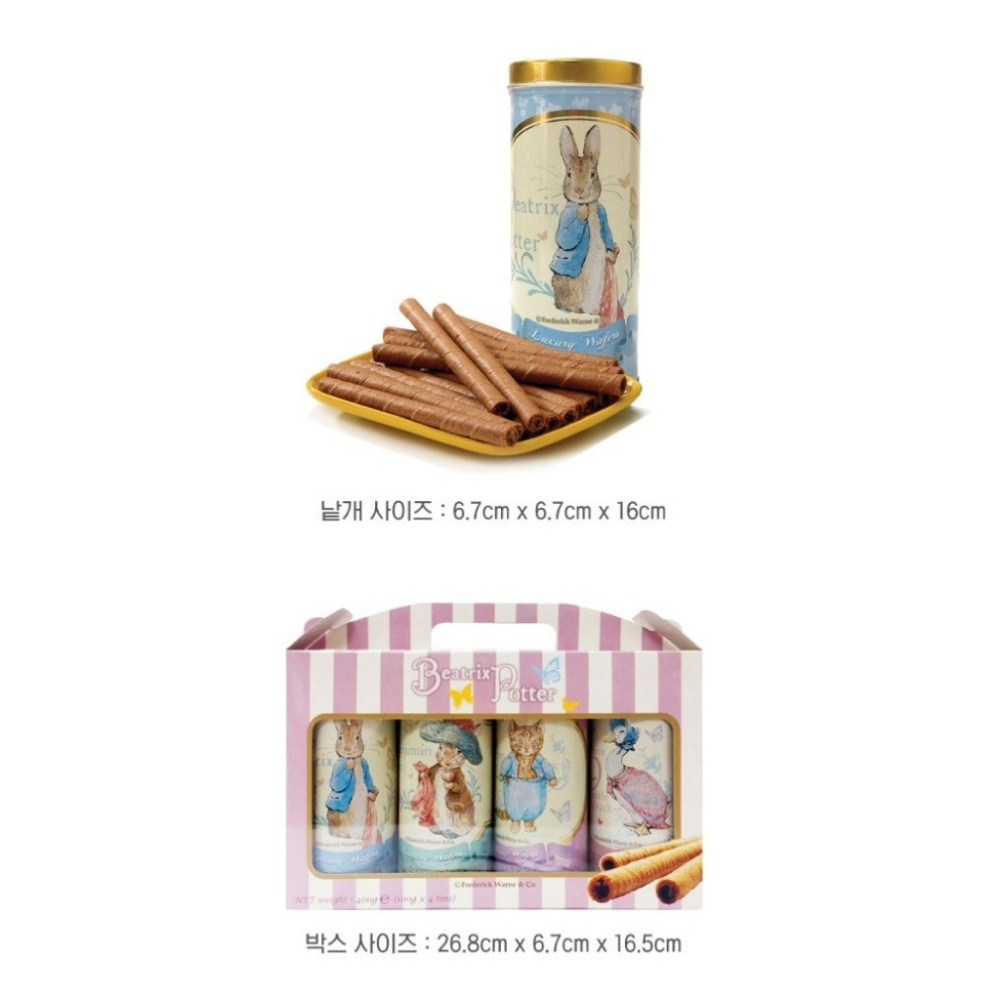 PETER RABBIT比得兔 威化 捲心酥 禮盒 捲心酥 威化酥 巧克力 香草 卡布奇諾 進口零食 韓國餅乾 禮盒-細節圖5
